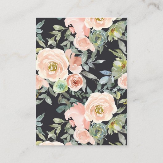 ピーチグリーンネイビーパステルフローラ結婚ズ エンクロージャーカード (裏面)