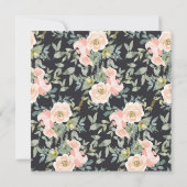 ピーチグリーンネイビーパステルフローラ エレガント セーブザデート (裏面)