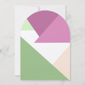 ピーチグリーンバンティンバードベビーシャワー 招待状 (裏面)