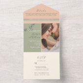ピーチグリーンフォトオールインワン招待状 オールインワン招待状 (内側)