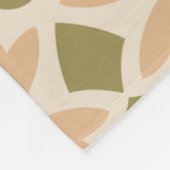 ピーチグリーンフラワーサークルアート – 新しいフォークパターン フリースブランケット (角)