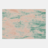 ピーチグリーン抽象芸術雪の結晶クリスマス ラッピングペーパーシート (正面)