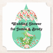 ピーチグリーン用チップボードコースターウェディングシャワー ペーパーコースター (正面)