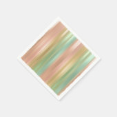 ピーチグリーン金ゴールドカラーストライプ スタンダードカクテルナプキン (角)