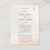 ピーチグレイの質感を持つ正結婚正の祈りの言葉カード プレイスカード (正面)