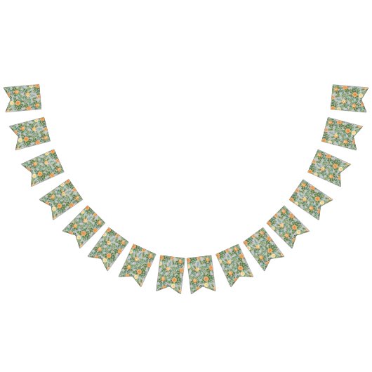 ピーチグレイ結婚のヴィンテージフローラ バンティングフラッグ (全)