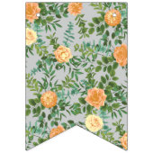 ピーチグレイ結婚のヴィンテージフローラ バンティングフラッグ (第1の旗)