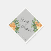 ピーチグレイ結婚ズ春フローラ スタンダードカクテルナプキン (角)