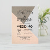 ピーチグレーブラウンジオトライアングル結婚式招待状 招待状 (スタンド正面)