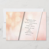 ピーチグロウ エレガント ボケライト 婚約パーティー 招待状 (正面)