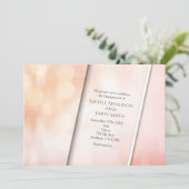 ピーチグロウ エレガント ボケライト 婚約パーティー 招待状 (スタンド正面)