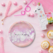 ピーチグロースパークルライツグラムバースデーパーティー ペーパープレート (パーティー)