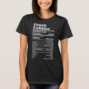 ピーチコブラー栄養ファクト食品カロリーラベル Tシャツ