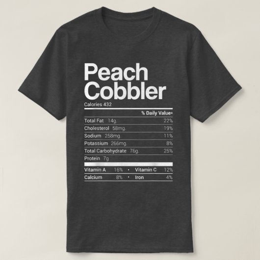ピーチコブラー栄養事実2021感謝祭 Tシャツ (デザイン正面)