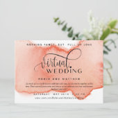 ピーチコーラルウォーターカラー、オンラインバーチ結婚ャルズ 招待状 (スタンド正面)