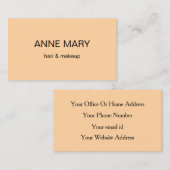ピーチコーラルオレンジヘアメイクアップアーティストプロフェッショナル 名刺 (正面/裏面)