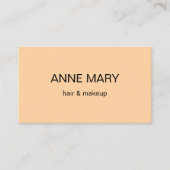 ピーチコーラルオレンジヘアメイクアップアーティストプロフェッショナル 名刺 (正面)