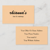 ピーチコーラルオレンジヘアメイクアッププロフェッショナルスクリプト 名刺 (正面/裏面)