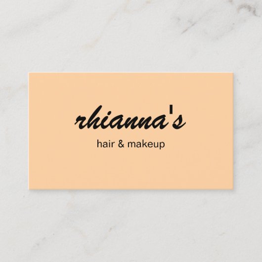 ピーチコーラルオレンジヘアメイクアッププロフェッショナルスクリプト 名刺 (正面)