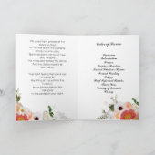 ピーチコーラルオレンジ花葬儀プログラム プログラム (内部)