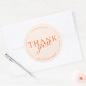 ピーチコーラルサンキューミニマルフェミニンリストステッカー ラウンドシール (封筒)