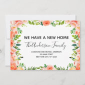 ピーチコーラルフローラの移動告知 招待状 (正面)