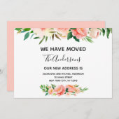 ピーチコーラルフローラの移動告知 招待状 (正面/裏面)