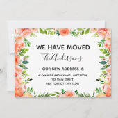ピーチコーラルフローラの移動告知 招待状 (正面)