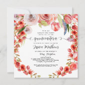 ピーチコーラルフローラ&グリッターキンセニェラ 招待状 (正面)