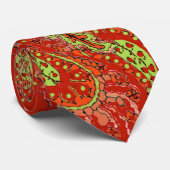 ピーチコーラルライムペイズリー結婚ズタイ ネクタイ (ロール)