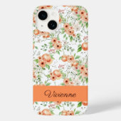 ピーチコーラル水彩野の花 名前 Case-Mate iPhoneケース (裏面)