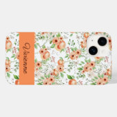 ピーチコーラル水彩野の花 名前 Case-Mate iPhoneケース (裏面 (横))