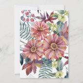 ピーチコーラル《植物》百日草フラワーガールズ卒業パーティー 招待状 (裏面)