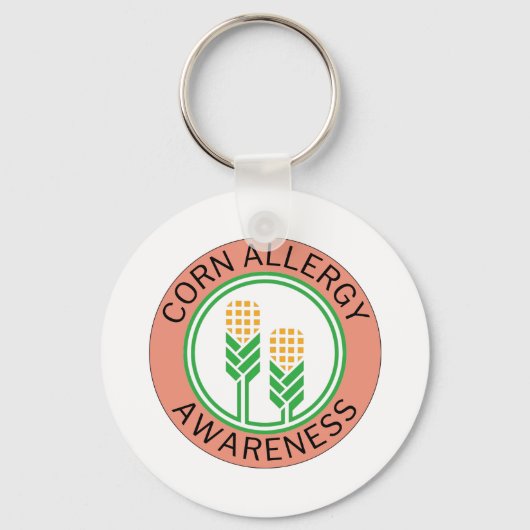 ピーチコーンアレルギー認識度ロゴ キーホルダー (正面)
