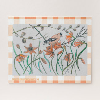 ピーチゴールドフィンチパズル ジグソーパズル