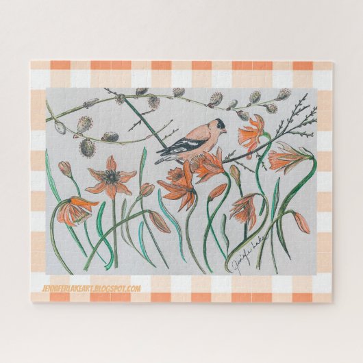 ピーチゴールドフィンチパズル ジグソーパズル (横)