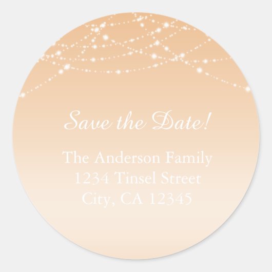 ピーチサマーグリッター結婚ズ住所 シール (正面)