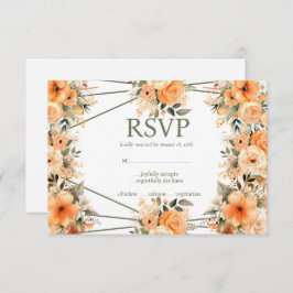 ピーチサマーバラメニュー選択肢RSVP応答カード 出欠カード