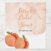 ピーチサマーブライダルシャワーワインラベル ワインラベル (シングルラベル)