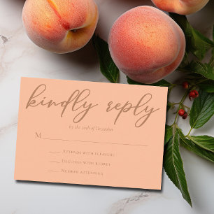 ピーチサマー結婚ズトレンディー親切に返信RSVP 出欠カード