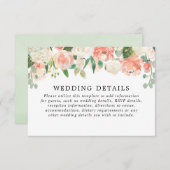 ピーチサンゴの緑の夏の春の結婚式詳細 エンクロージャーカード (正面/裏面)