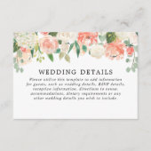 ピーチサンゴの緑の夏の春の結婚式詳細 エンクロージャーカード (正面)