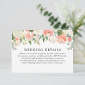 ピーチサンゴの緑の夏の春の結婚式詳細 エンクロージャーカード (スタンド正面)