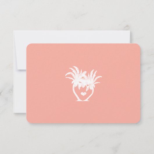 ピーチサンゴビーチデスティネーションウェディングRSVP 招待状 (裏面)