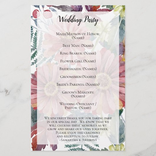 ピーチサンゴ《植物》百日草水彩花結婚の (裏面)