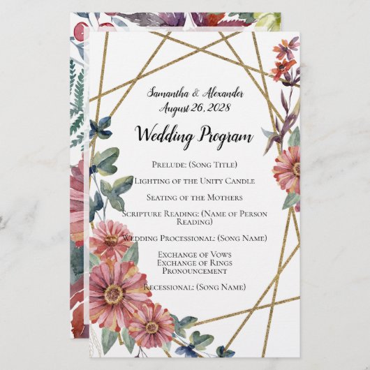 ピーチサンゴ《植物》百日草水彩花結婚の (正面/裏面)