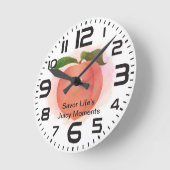 ピーチサヴォールジューシーモーメントカスタム引用文 ラウンド壁時計 (傾斜)