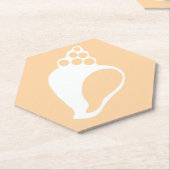 ピーチシェル紙コースター ペーパーコースター (アングル)