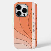 ピーチシェードレトロウェーブズ個人名 Case-Mate iPhoneケース (裏面)