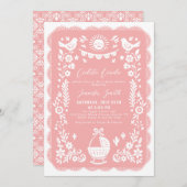 ピーチシエルトリンドベイビーシャワー招待状 招待状 (正面/裏面)